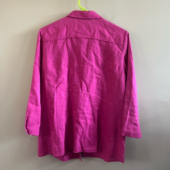 Lafayette 148 100% Linen Button Up Shirt Pink‎ Size 12 åç - Picture 2 of 6